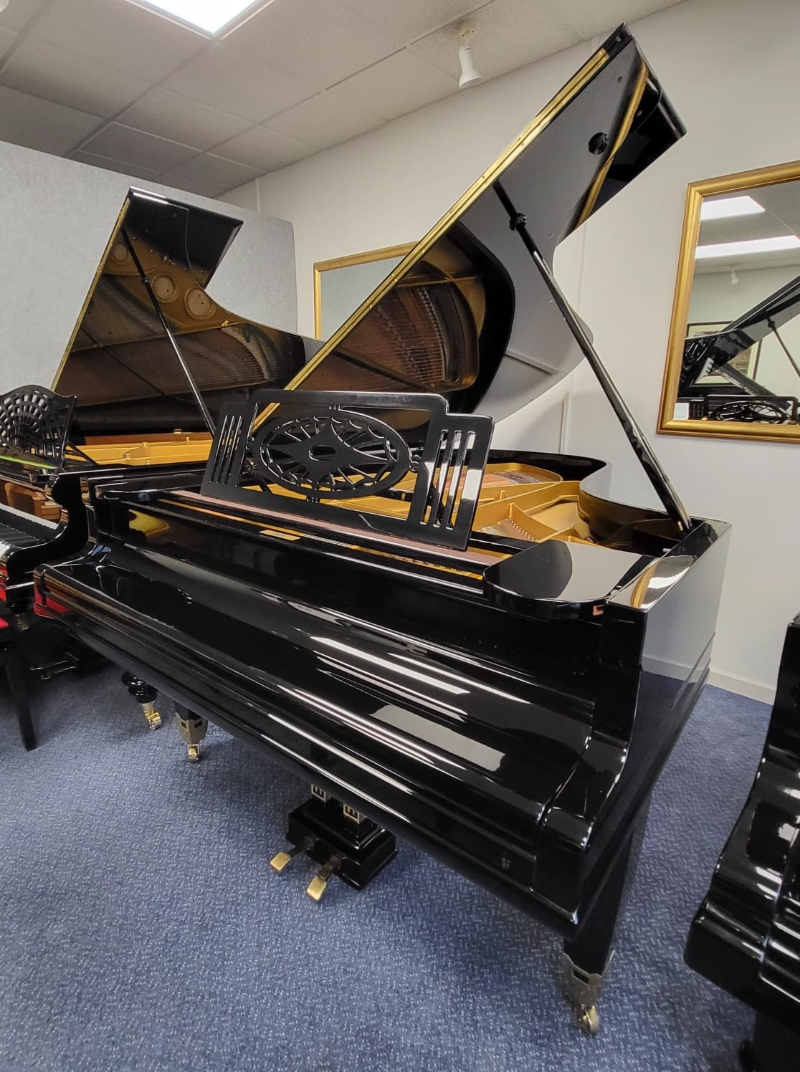 Grotrian Steinweg model 220 grand Piano in black – Gallery image – Roberts Pianos Oxford