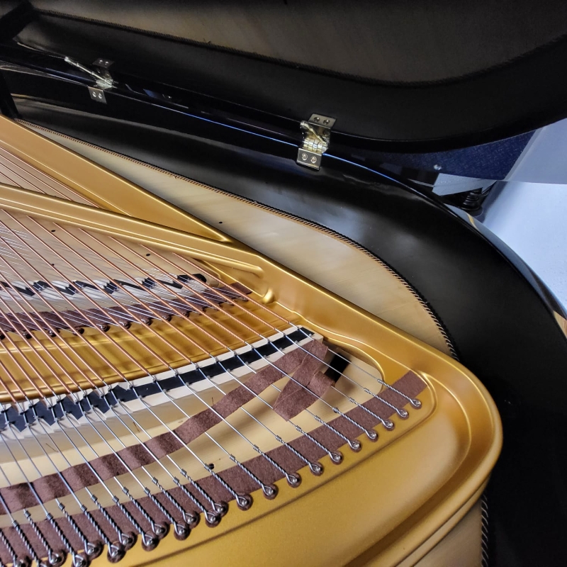 Grotrian Steinweg model 220 grand Piano in black – Gallery image – Roberts Pianos Oxford