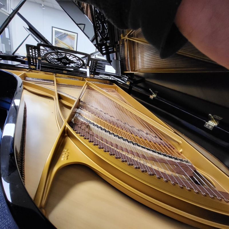 Grotrian Steinweg model 220 grand Piano in black – Gallery image – Roberts Pianos Oxford