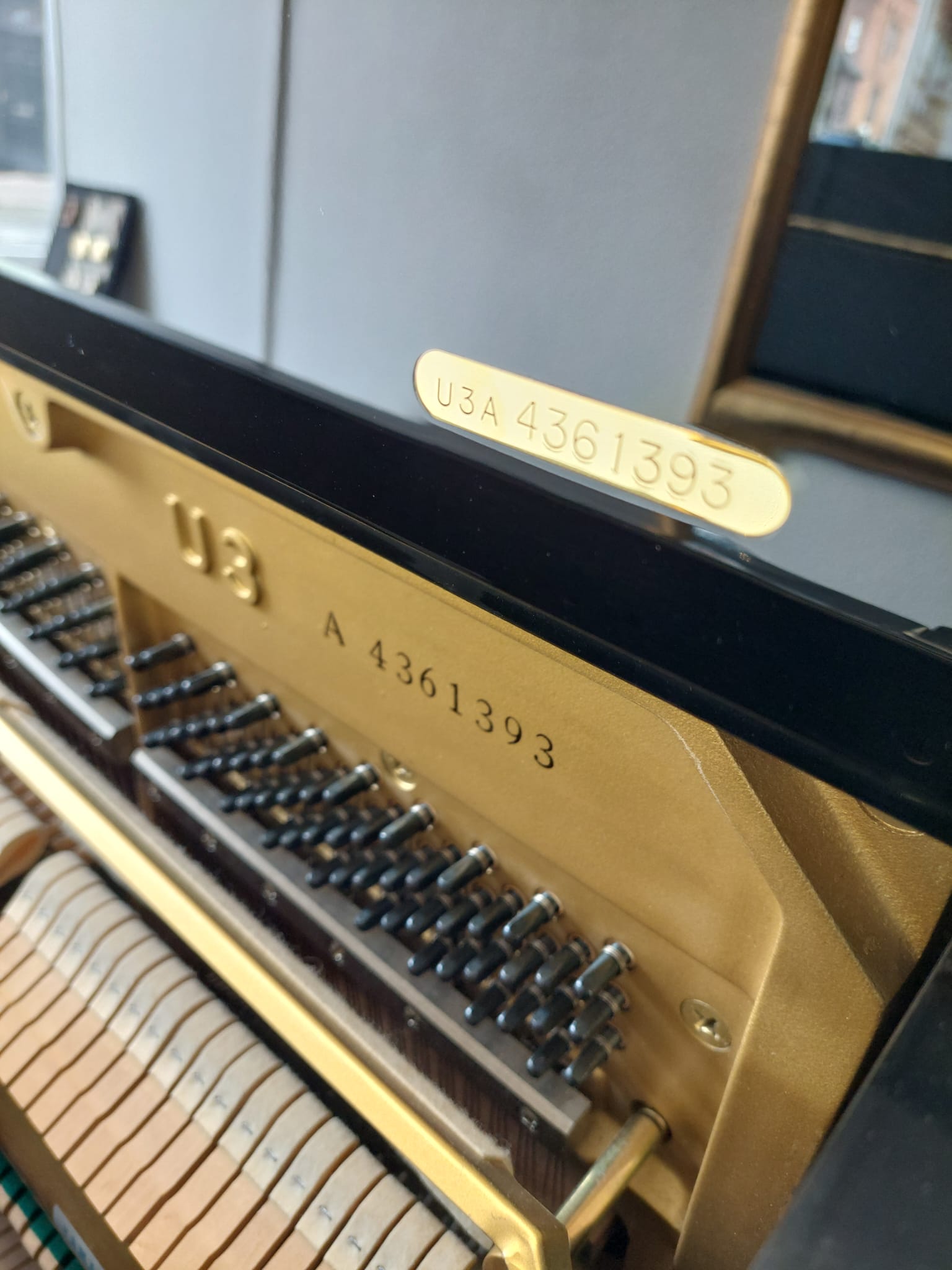 Yamaha U3A Upright Piano in Black Polyester – Gallery image – Roberts Pianos Oxford