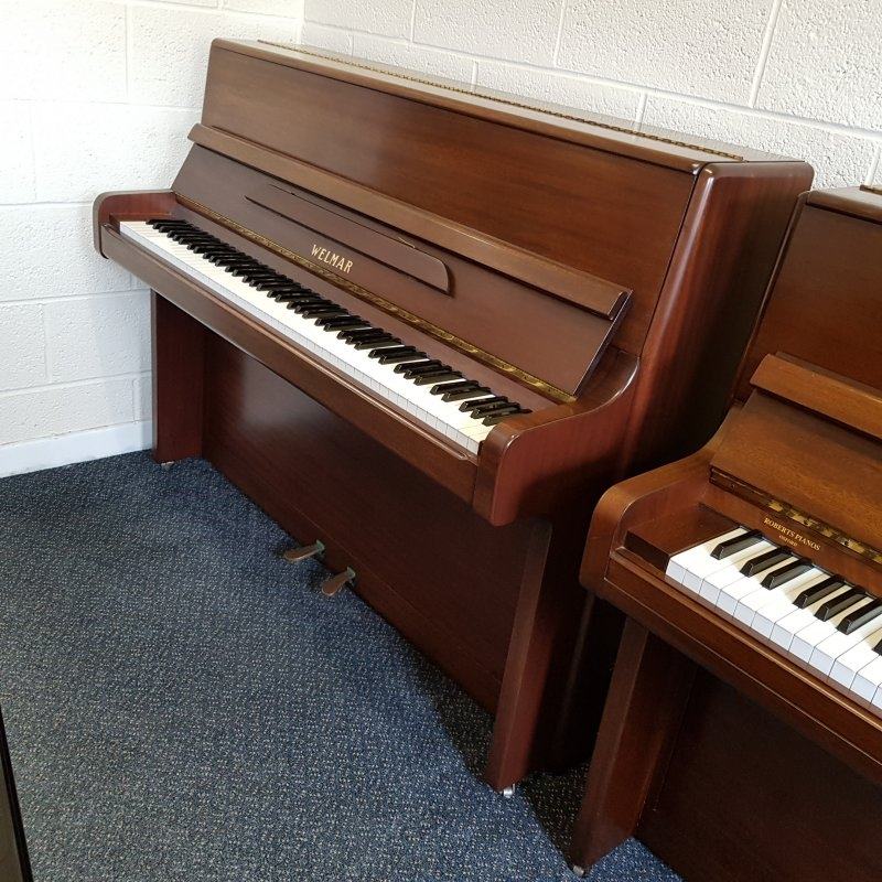 Welmar A2 upright Piano in matt mahogany – Featured image – Roberts Pianos Oxford