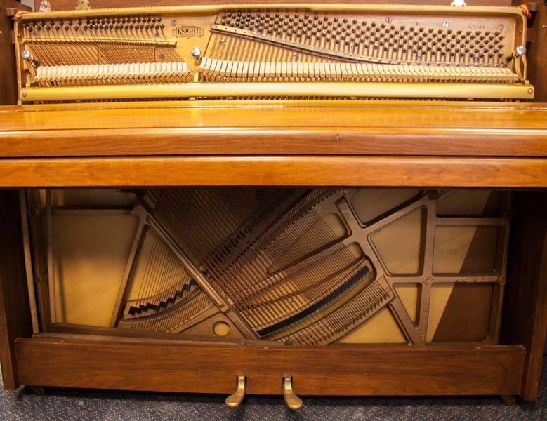 Knight K20 upright Piano in walnut – Gallery image – Roberts Pianos Oxford