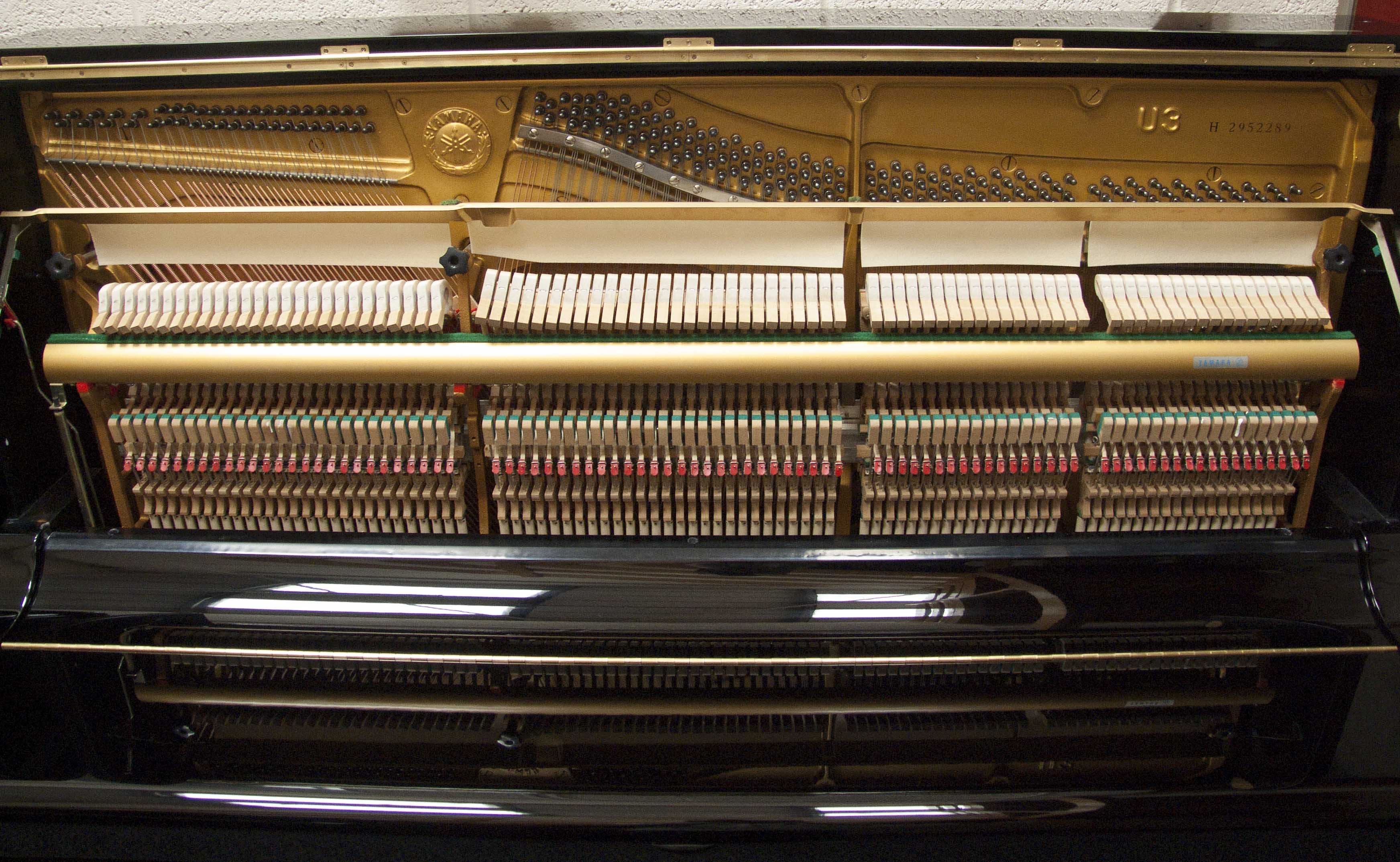 Yamaha U3H upright Piano in black – Gallery image – Roberts Pianos Oxford