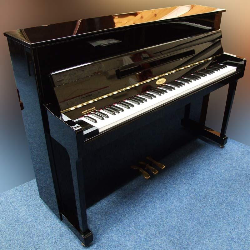Kemble upright Piano in black polyester – Featured image – Roberts Pianos Oxford