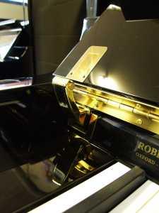 Feurich 133 upright Piano in Black Polyester – Gallery image – Roberts Pianos Oxford