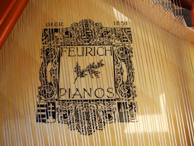Feurich 161 grand Piano in white – Gallery image – Roberts Pianos Oxford