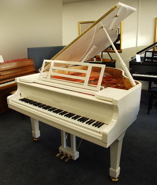 Feurich 161 grand Piano in white – Featured image – Roberts Pianos Oxford