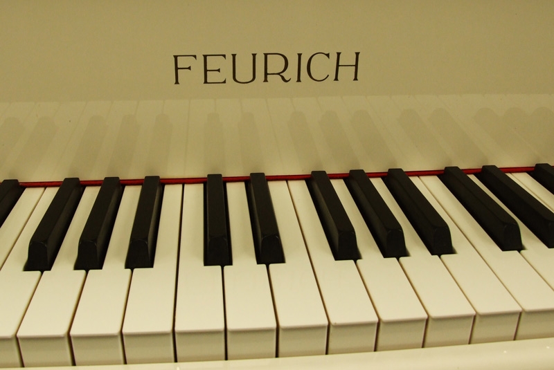 Feurich 161 grand Piano in white – Gallery image – Roberts Pianos Oxford