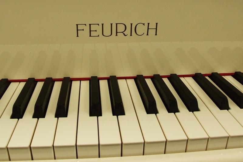 Feurich 161 grand Piano in white – Gallery image – Roberts Pianos Oxford
