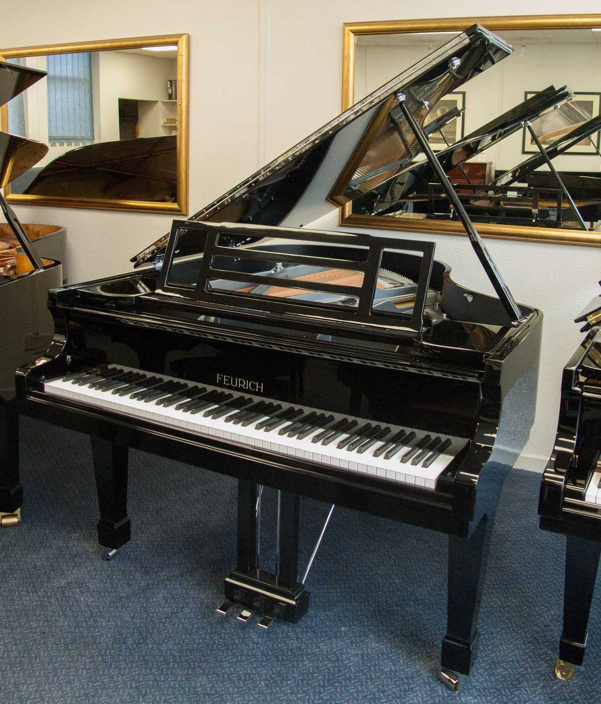 Feurich 178 grand Piano in black polyester – Featured image – Roberts Pianos Oxford