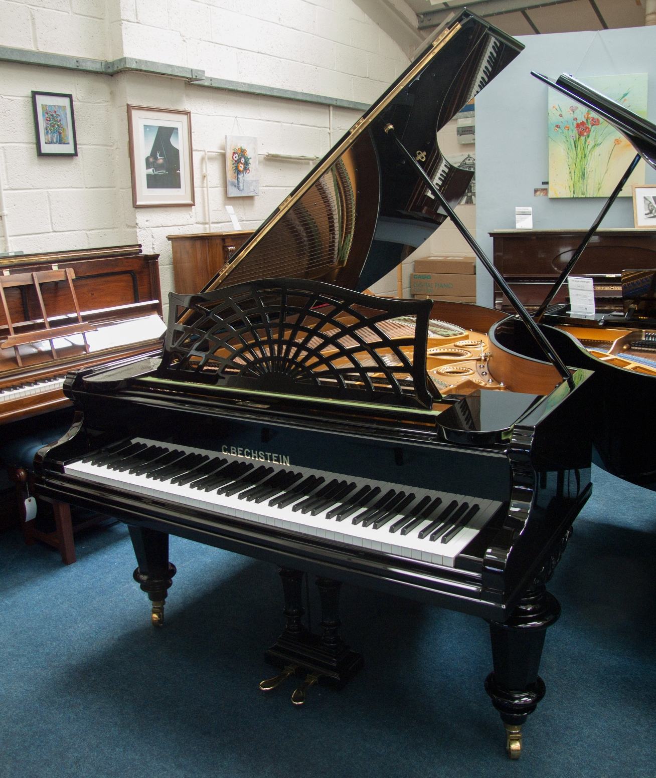 Bechstein model V grand Piano in bright black – Featured image – Roberts Pianos Oxford