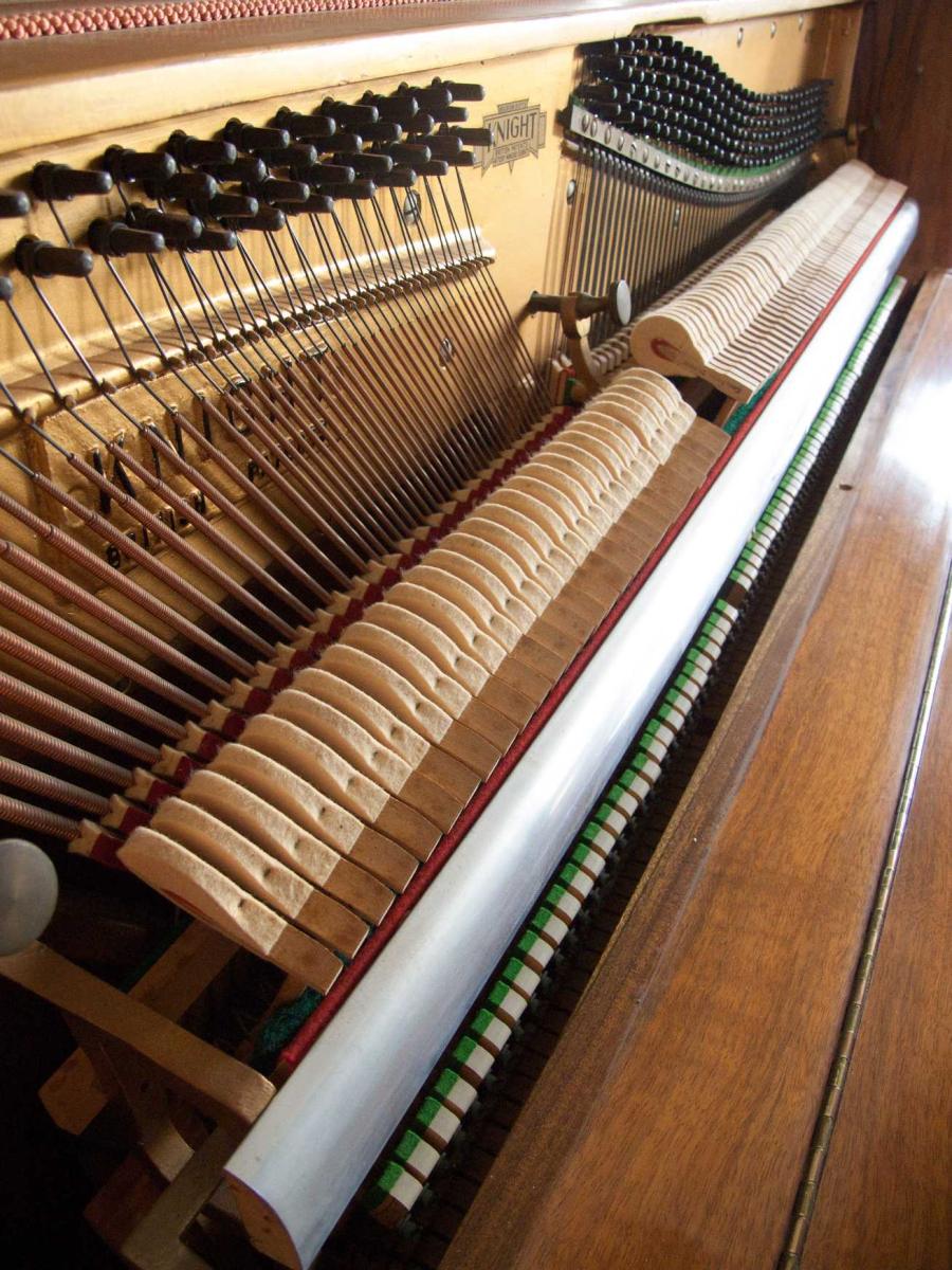 Knight K10 upright Piano in Walnut – Gallery image – Roberts Pianos Oxford