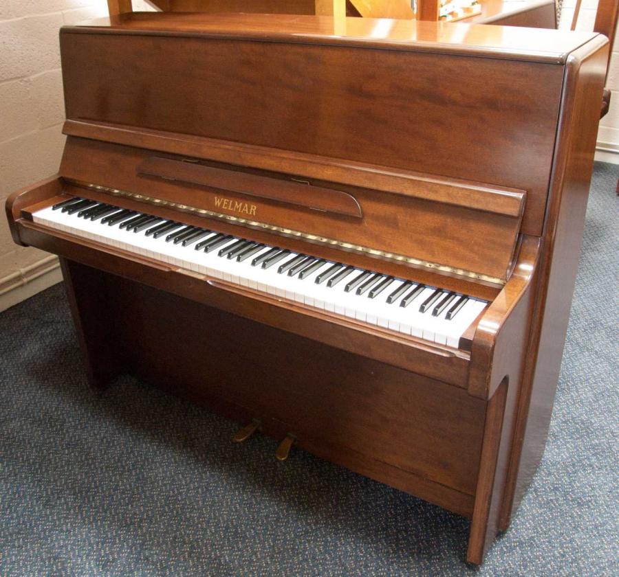 Welmar 120 upright Piano in medium mahogany – Featured image – Roberts Pianos Oxford