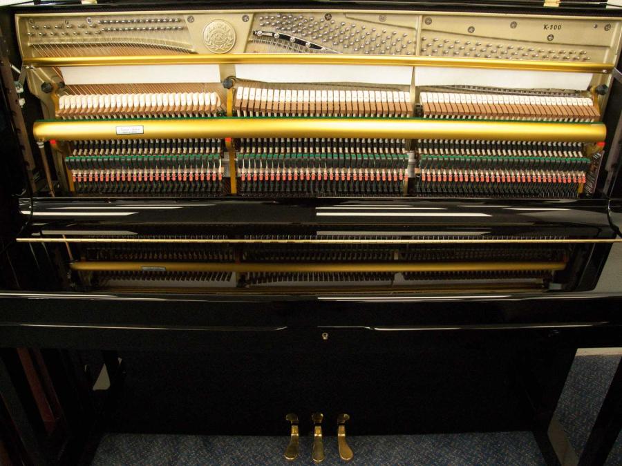 Kawai K500 upright Piano in bright black – Gallery image – Roberts Pianos Oxford