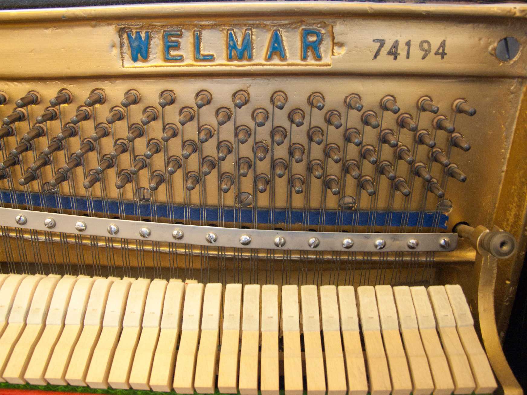 Welmar upright Piano in black polyester – Gallery image – Roberts Pianos Oxford