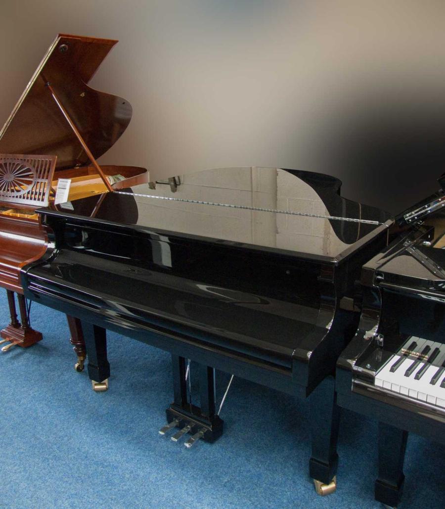 Feurich 178 grand Piano in black polyester – Gallery image – Roberts Pianos Oxford