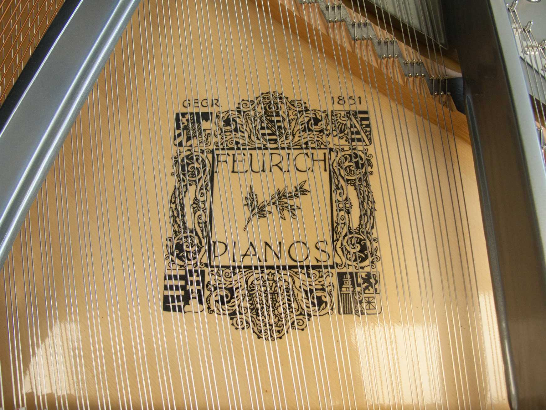 Feurich 178 grand Piano in black polyester – Gallery image – Roberts Pianos Oxford