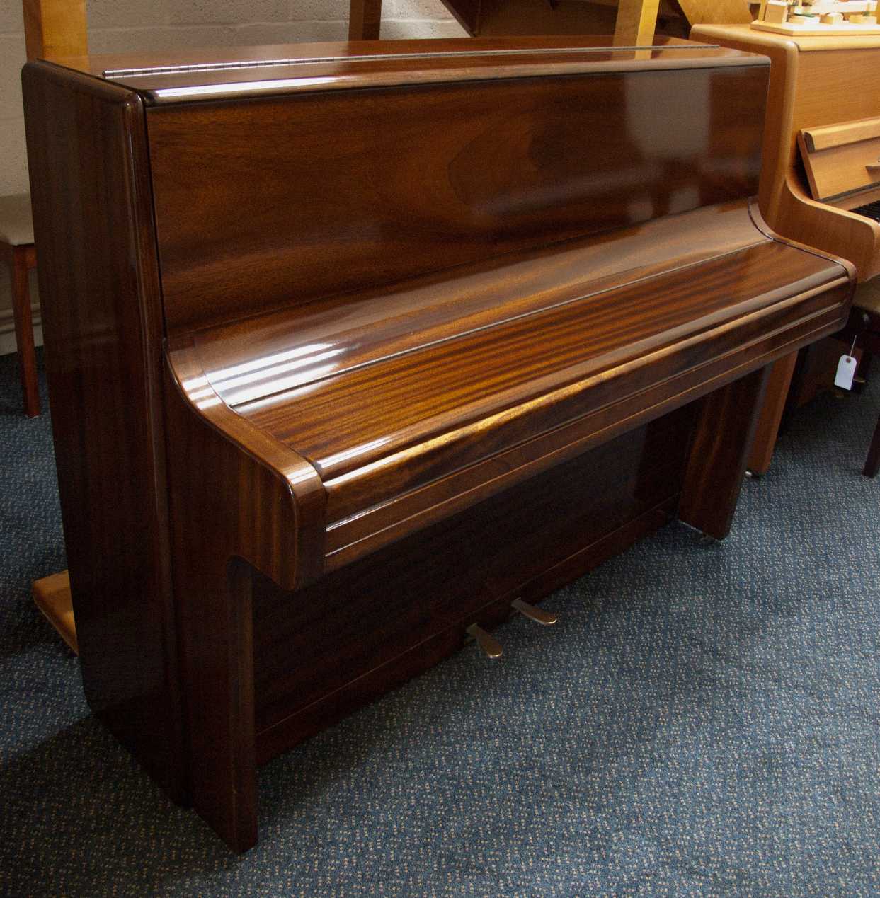Welmar upright Piano in teak – Gallery image – Roberts Pianos Oxford