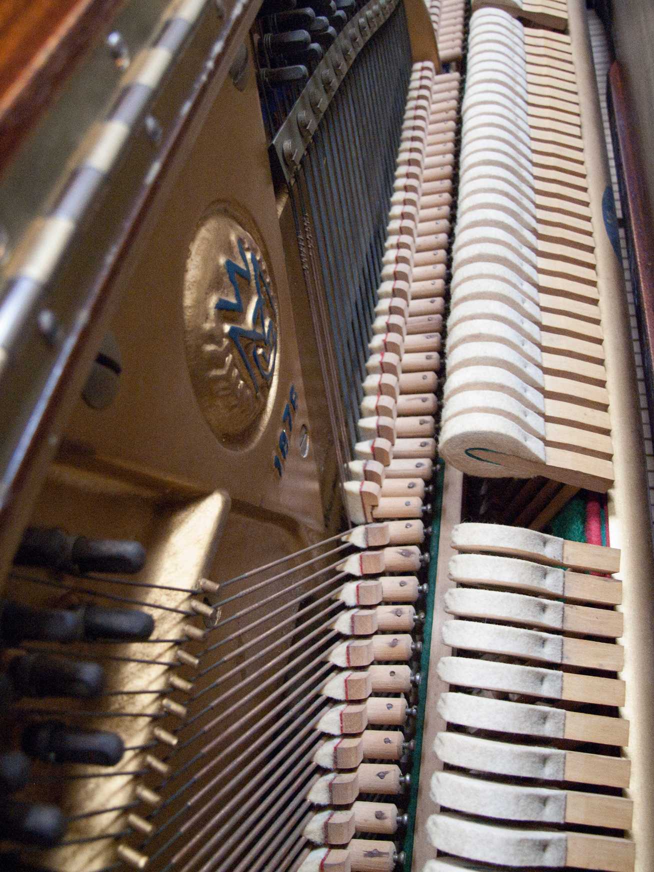 Welmar upright Piano in teak – Gallery image – Roberts Pianos Oxford
