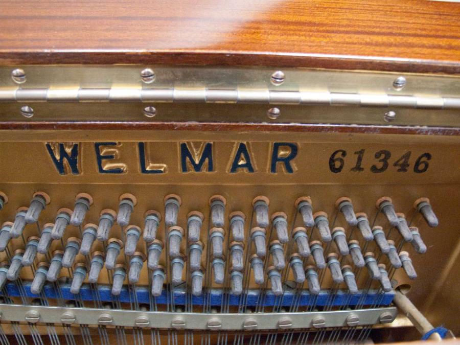 Welmar upright Piano in teak – Gallery image – Roberts Pianos Oxford