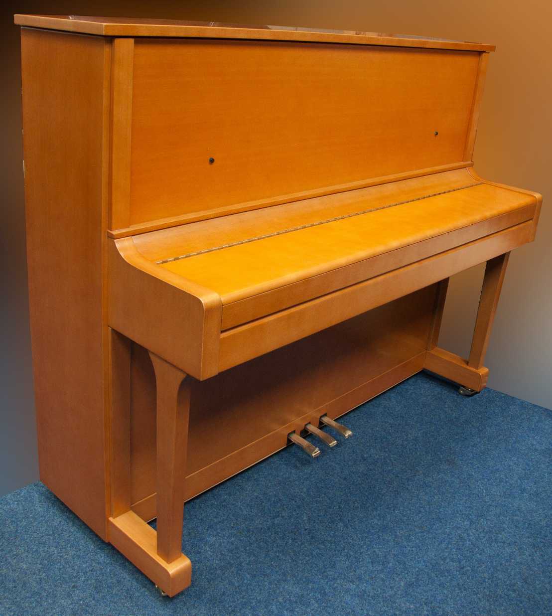 Feurich 122 upright Piano in satin cherry – Gallery image – Roberts Pianos Oxford