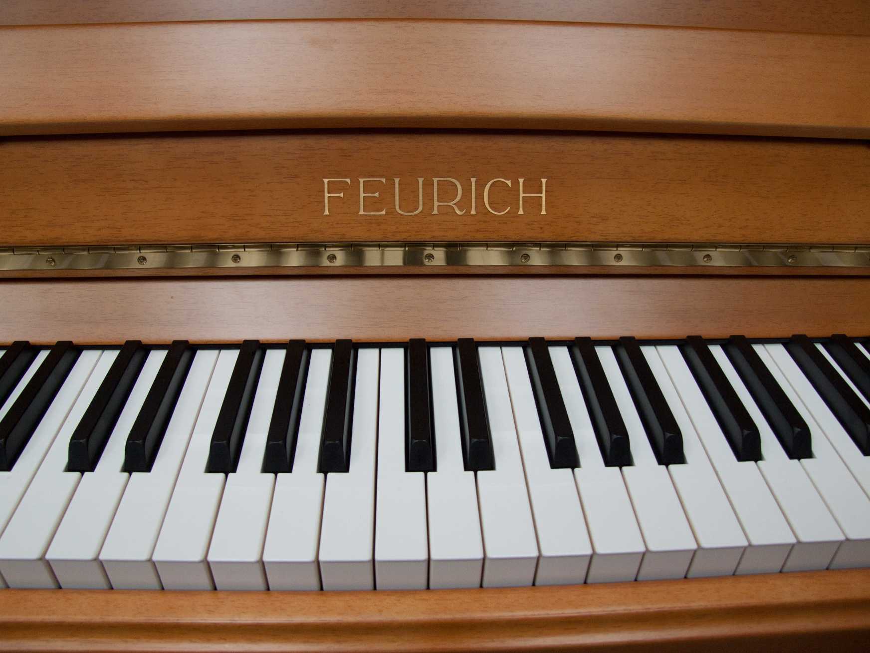 Feurich 122 upright Piano in satin cherry – Gallery image – Roberts Pianos Oxford