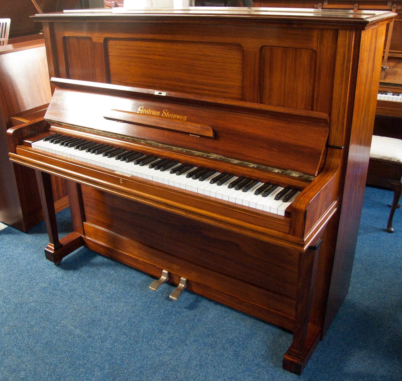 Grotrian Steinweg 128 upright Piano in rosewood – Featured image – Roberts Pianos Oxford