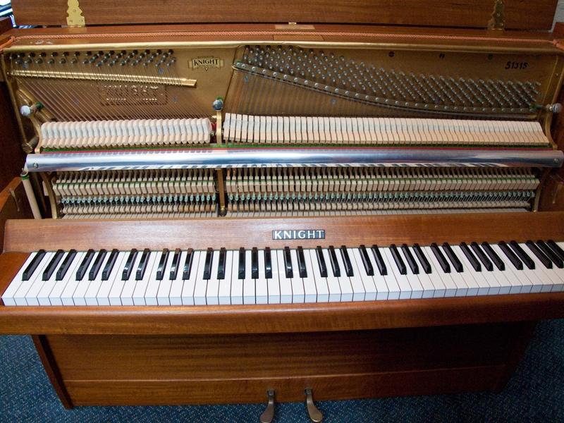 Knight K10 upright Piano in Teak – Gallery image – Roberts Pianos Oxford