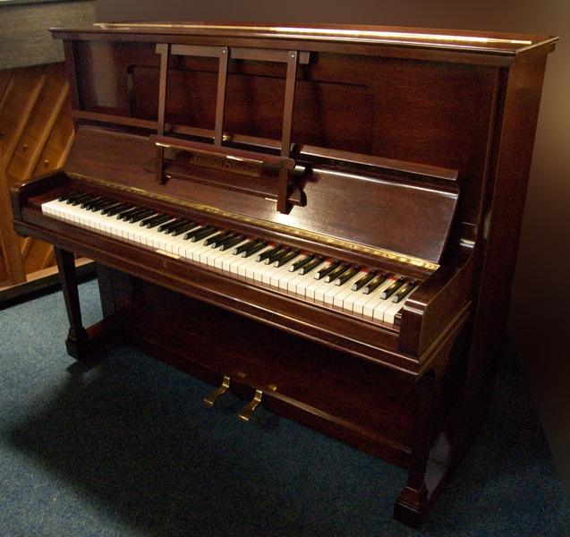 Grotrian Steinweg 120 upright Piano in mahogany – Featured image – Roberts Pianos Oxford