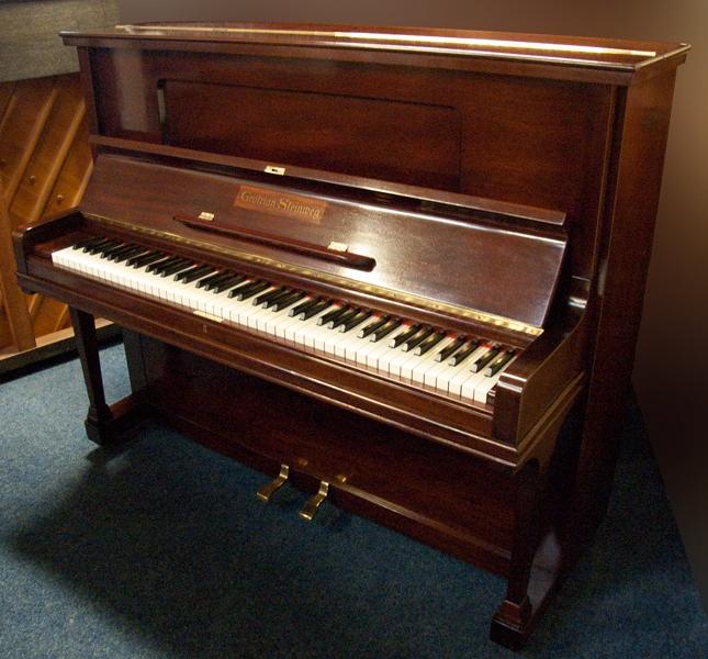Grotrian Steinweg 120 upright Piano in mahogany – Gallery image – Roberts Pianos Oxford