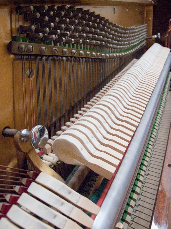 Knight K10 upright Piano in Mahogany – Gallery image – Roberts Pianos Oxford