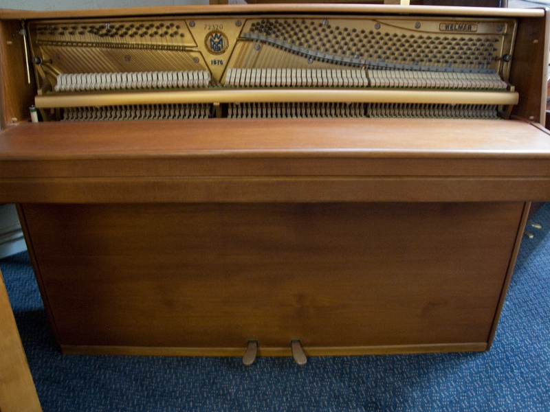 Welmar upright Piano in teak – Gallery image – Roberts Pianos Oxford