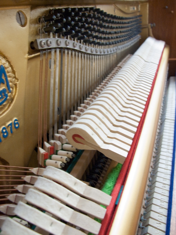 Welmar upright Piano in teak – Gallery image – Roberts Pianos Oxford