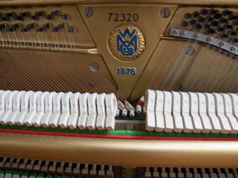Welmar upright Piano in teak – Gallery image – Roberts Pianos Oxford