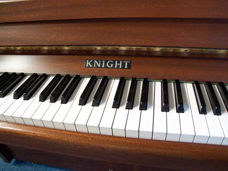 Knight K10 upright Piano in satin mahogany – Gallery image – Roberts Pianos Oxford