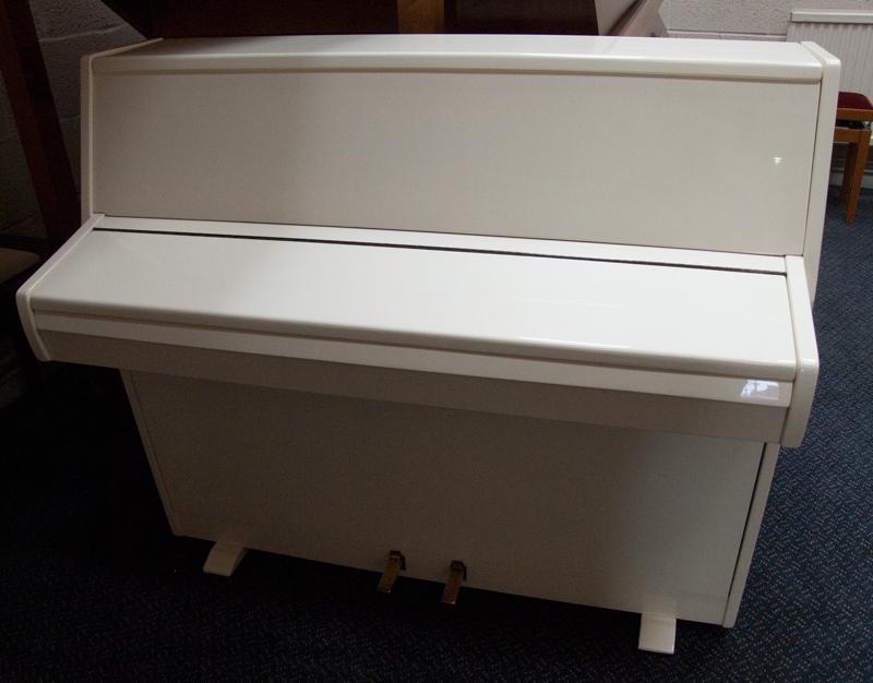 Zender upright Piano in Ivory white – Gallery image – Roberts Pianos Oxford