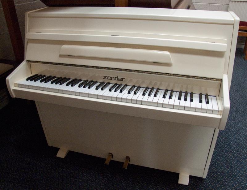 Zender upright Piano in Ivory white – Featured image – Roberts Pianos Oxford