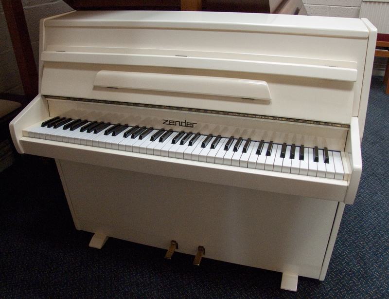 Zender upright Piano in Ivory white – Featured image – Roberts Pianos Oxford