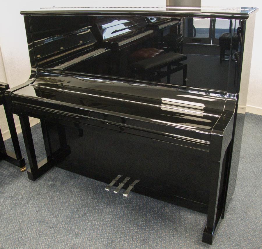 Feurich 133 upright Piano in Black – Gallery image – Roberts Pianos Oxford