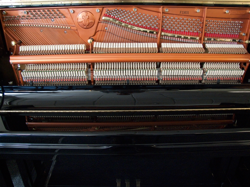 Feurich 133 upright Piano in Black – Gallery image – Roberts Pianos Oxford