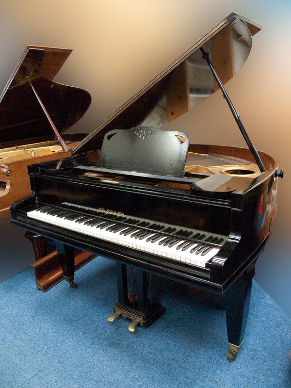 Seiler 150 grand Piano in black – Featured image – Roberts Pianos Oxford
