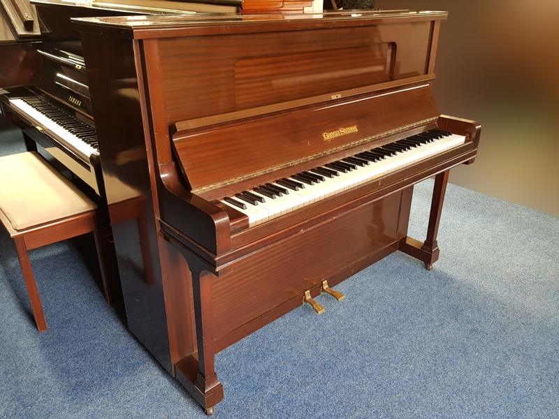 Grotrian Steinweg 120 upright Piano in mahogany – Gallery image – Roberts Pianos Oxford