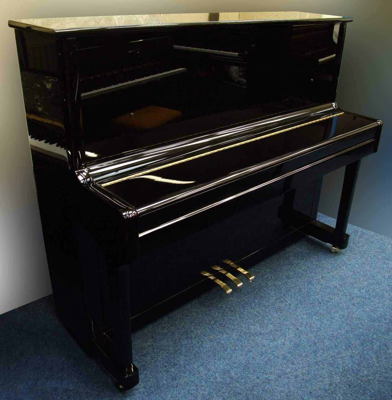 Feurich 122 upright Piano in Black – Gallery image – Roberts Pianos Oxford