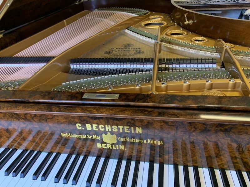Bechstein V grand Piano in figured walnut – Gallery image – Roberts Pianos Oxford