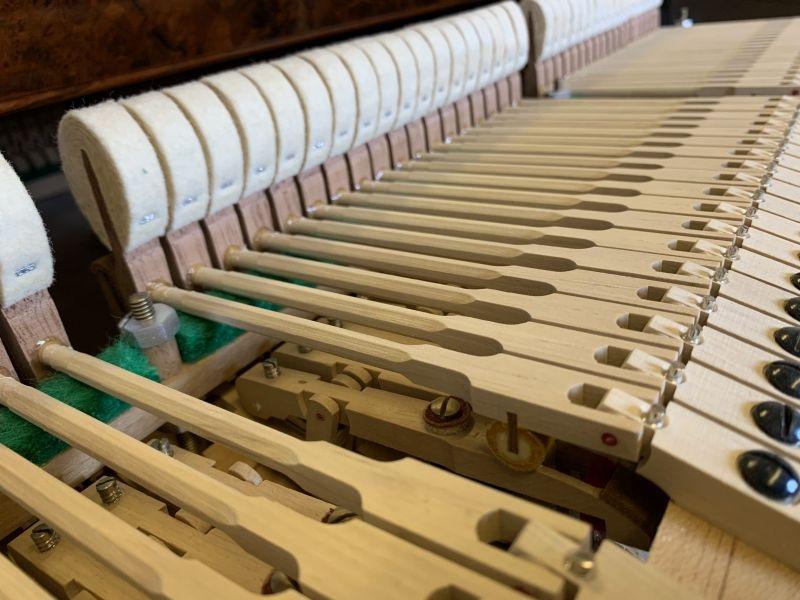 Bechstein V grand Piano in figured walnut – Gallery image – Roberts Pianos Oxford