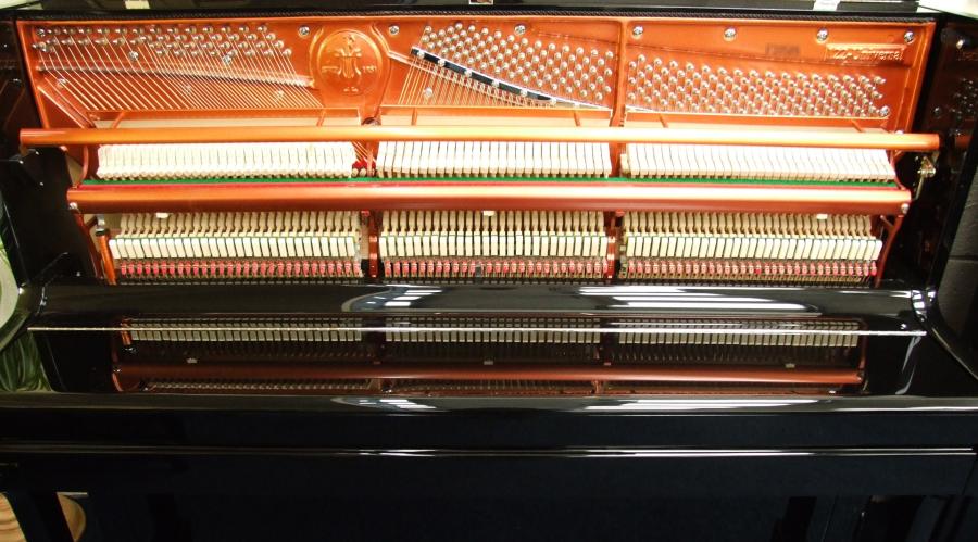 Feurich 122 upright Piano in black – Gallery image – Roberts Pianos Oxford