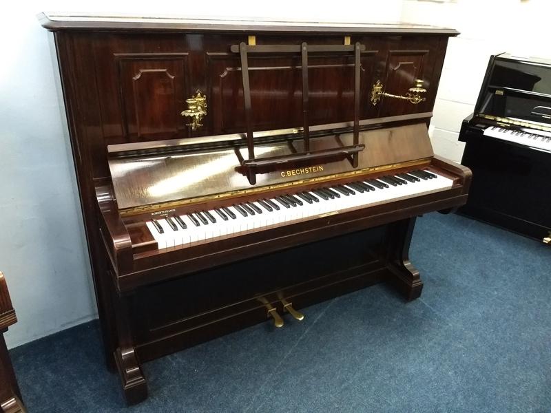Bechstein 8 upright Piano in rosewood with sconces – Featured image – Roberts Pianos Oxford