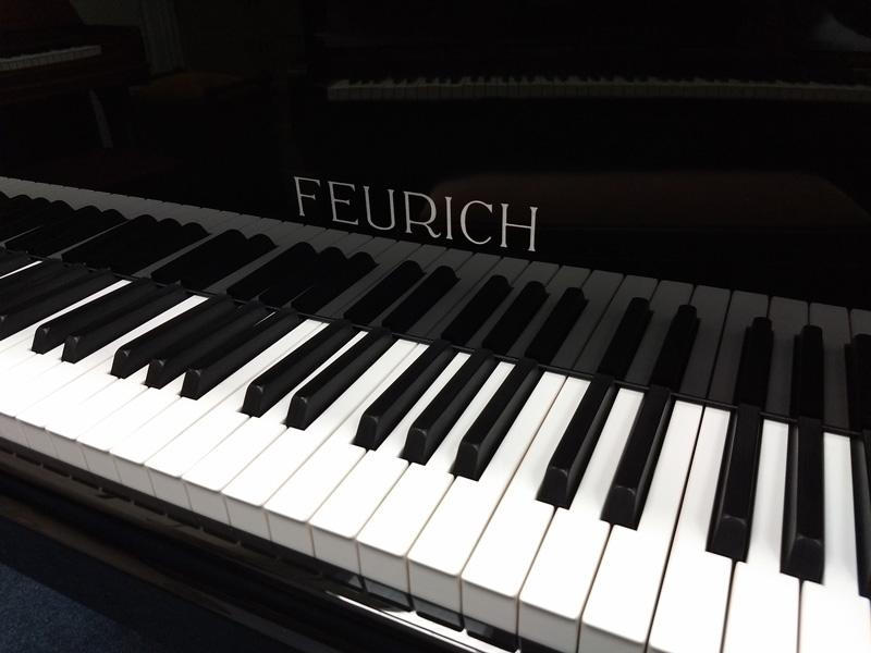 Feurich 179 grand Piano in black polyester – Gallery image – Roberts Pianos Oxford
