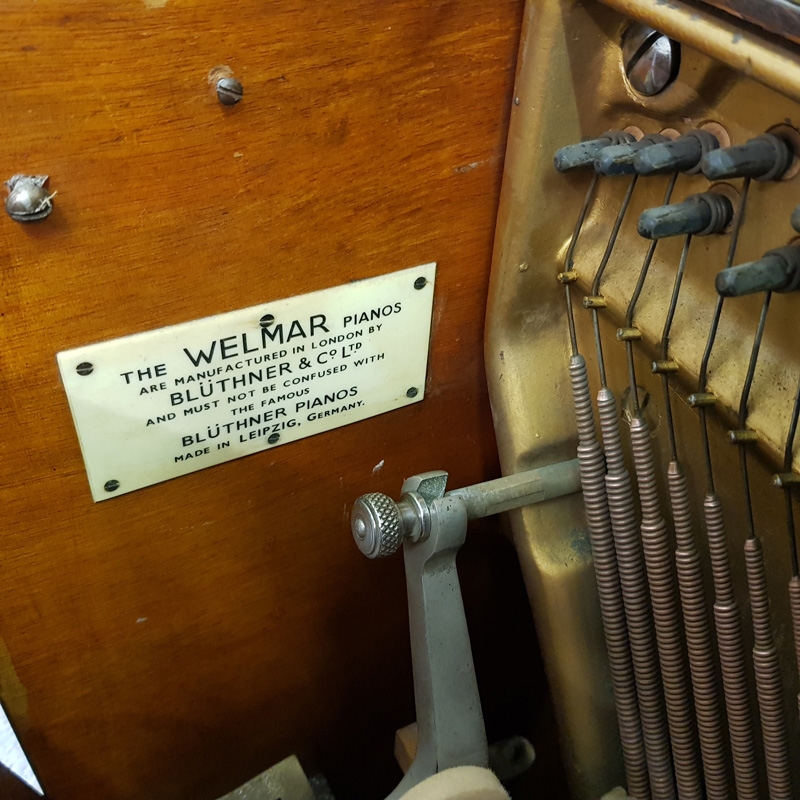 Welmar upright Piano in light mahogany – Gallery image – Roberts Pianos Oxford