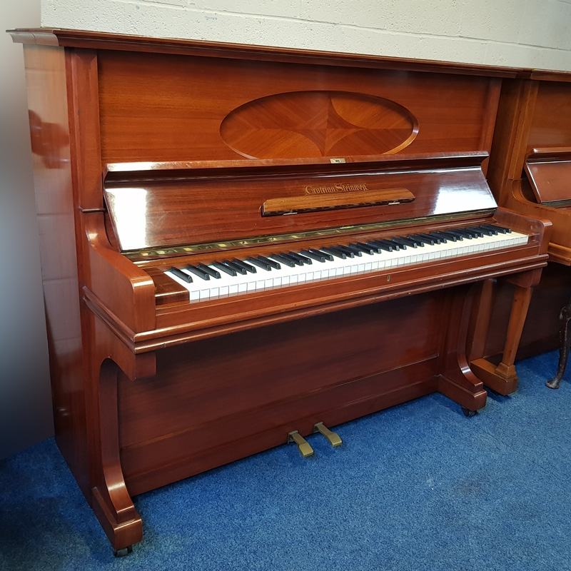 Grotrian Steinweg 125 upright Piano in Walnut – Featured image – Roberts Pianos Oxford